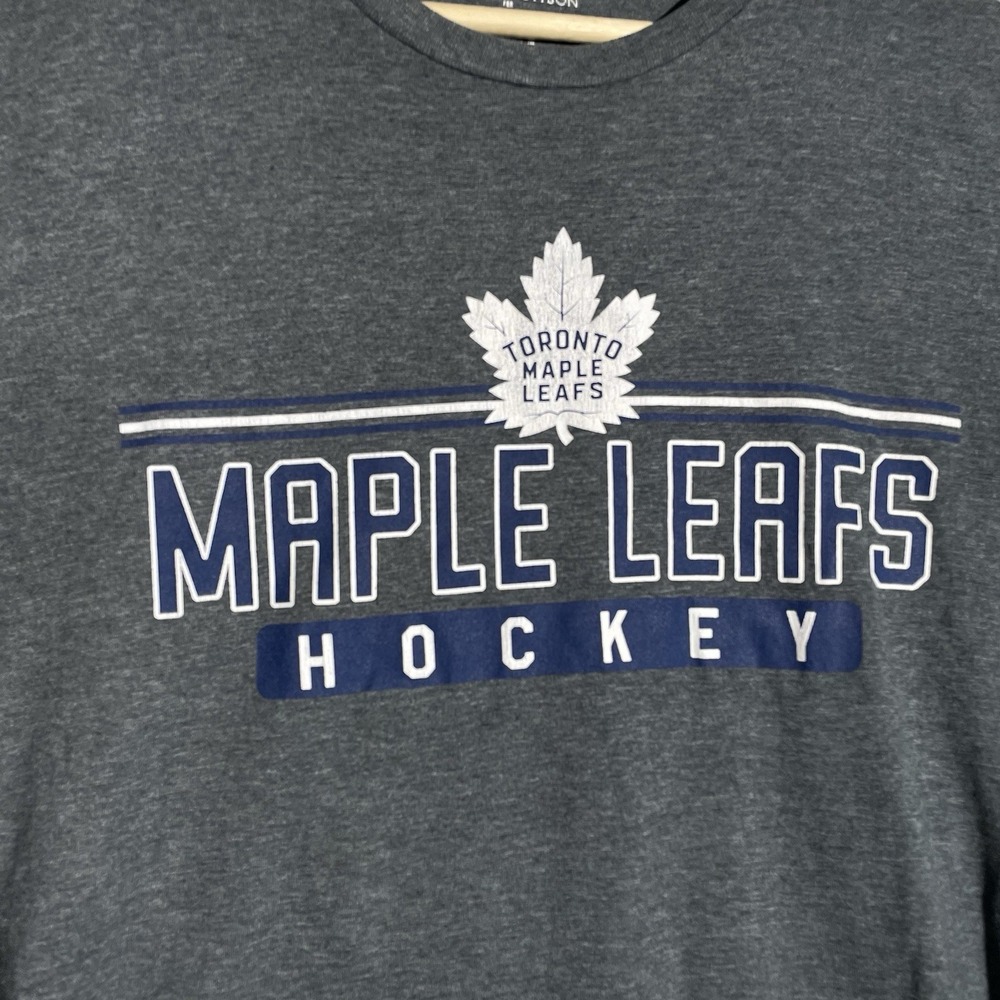 Wright & Ditson T Shirt Mens Medium Gray Toronto Maple Leafs NHL Hockey - Picture 2 of 6